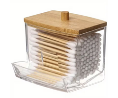 Wattestäbchenhalter mit Bambusdeckel