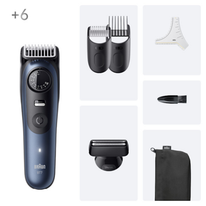 Braun Braun Series 7 BT7520 Barttrimmer – mit 6 Stylingtools – Blau