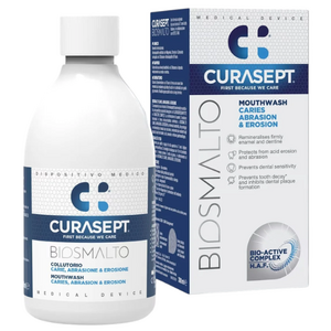 Curasept Biosmalto Mundspülung gegen Karies, Erosion & Zahnschmelzverschleiß – 300 ml