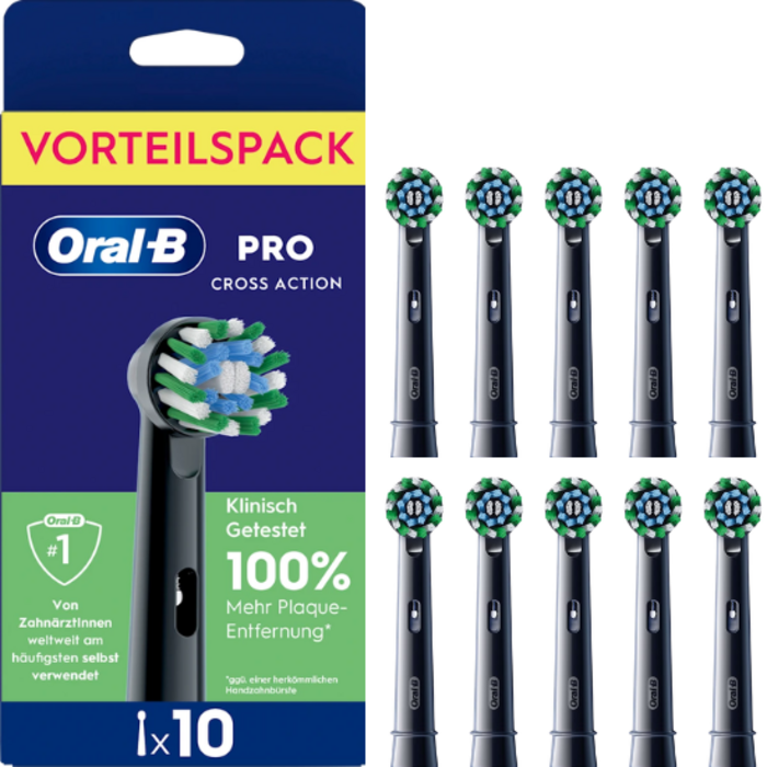 Oral-B Oral-B PRO Cross Action Black Aufsteckbürsten - 10 Stück - Value Pack