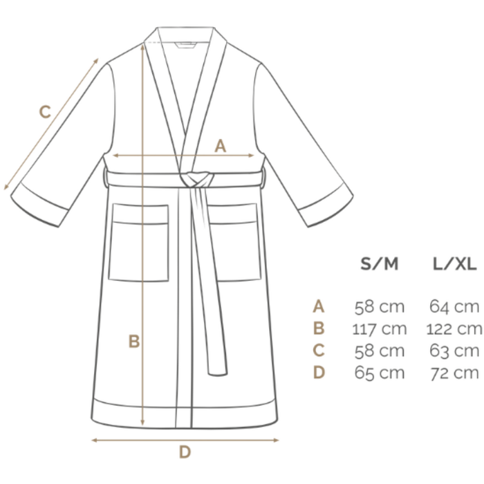 Walra Walra Bademantel Casual Robe S/M – Weiß