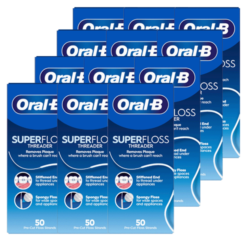 Oral-B Super Floss - 12 x 50 Stück – Vorteilspackung Oral-B Oral-B Super Floss - 12 x 50 Stück – Vorteilspackung