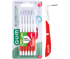 GUM Sunstar GUM Bi-Direction Interdentalbürsten 0,8 mm rot - 6 Stück
