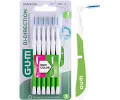 GUM Sunstar GUM Bi-Direction Interdentalbürsten 1.2 mm Grün - 6 Stück