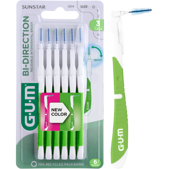 GUM Sunstar GUM Bi-Direction Interdentalbürsten 1.2 mm Grün - 6 Stück