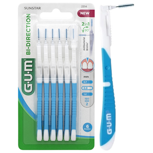 GUM Bi-Direction Interdentalbürsten 0,9 mm blau - 6 Stück