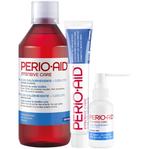 Perio Aid Intensive Care Set 0,12 % Chlorhexidin – Zahnpasta + Mundspülung + Mundspray