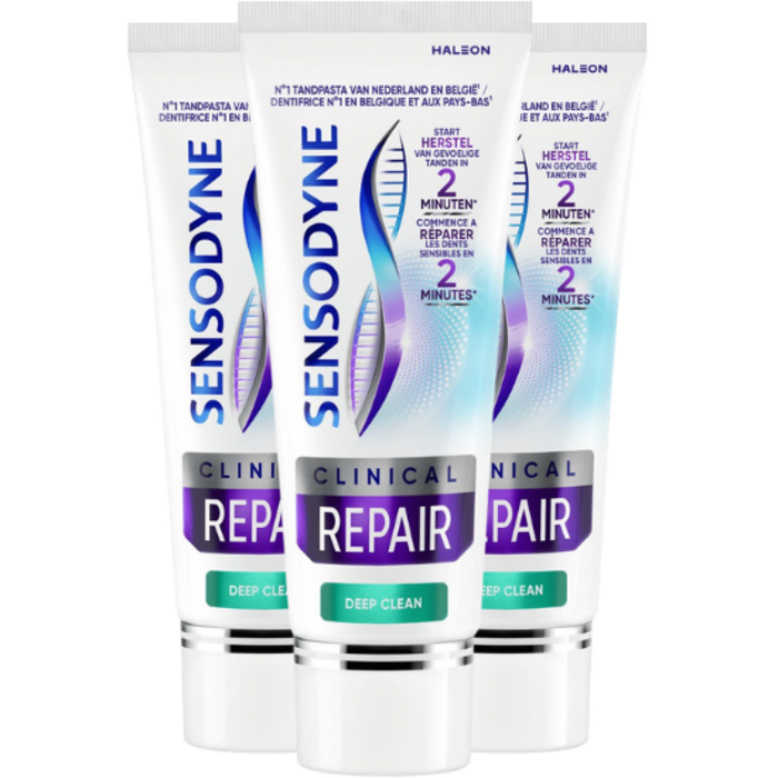 Sensodyne Sensodyne Clinical Repair Deep Clean Zahnpasta Vorteilspackung – 3 x 75 ml
