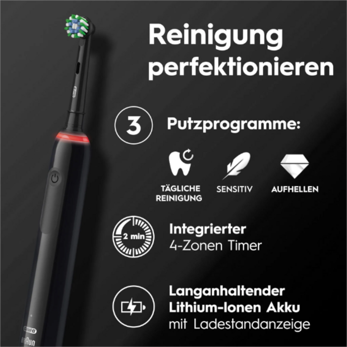 Oral-B Oral-B PRO 3 3000 Black CrossAction Elektrische Zahnbürste