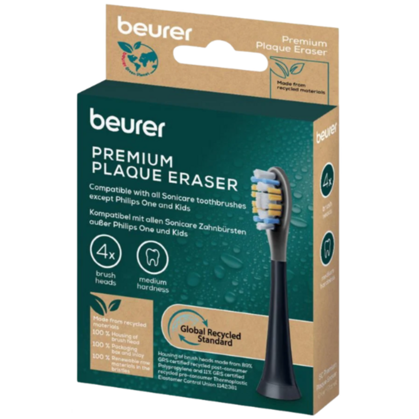 Beurer SC Premium Plaque Eraser Aufsteckbürsten - Schwarz - 4 Stück Beurer Beurer SC Premium Plaque Eraser Aufsteckbürsten - Schwarz - 4 Stück