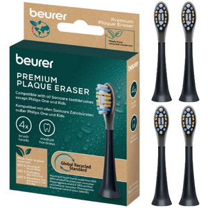 Beurer Beurer SC Premium Plaque Eraser Aufsteckbürsten - Schwarz - 4 Stück Beurer SC Premium Plaque Eraser Aufsteckbürsten - Schwarz - 4 Stück