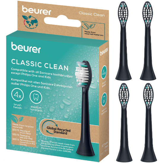 Beurer SC Classic Clean Aufsteckbürsten - Schwarz - 4 Stück Beurer Beurer SC Classic Clean Aufsteckbürsten - Schwarz - 4 Stück