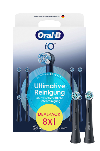 Oral-B iO Ultimative Reinigung Schwarz – 8 Aufsteckbürsten