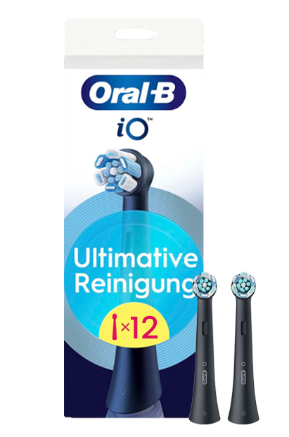Oral-B iO Ultimative Reinigung Schwarz – 12 Aufsteckbürsten