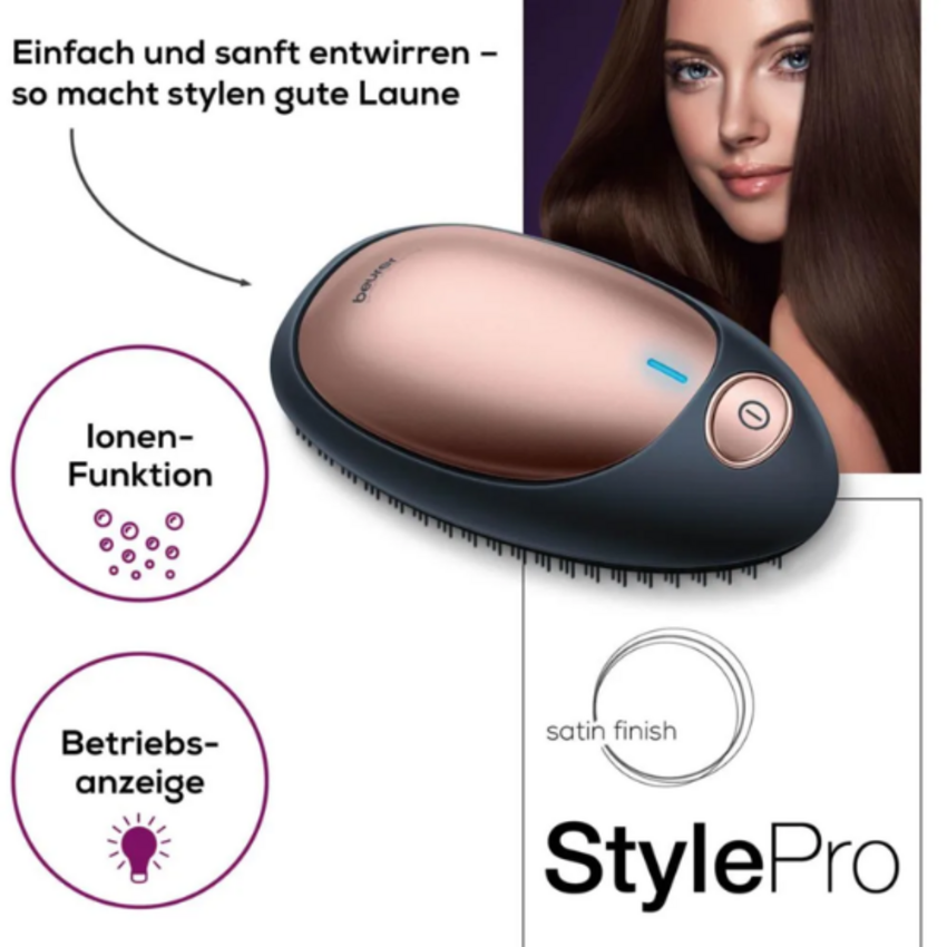 Beurer HT 10 Entwirrbürste mit Ionenfunktion – Schwarz/Kupfer Beurer Beurer HT 10 Entwirrbürste mit Ionenfunktion – Schwarz/Kupfer