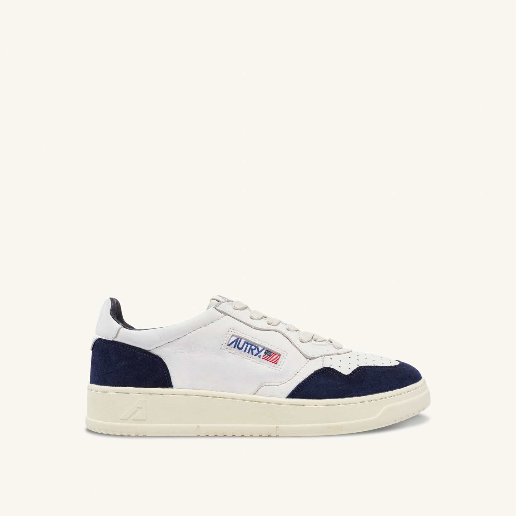 Autry Medalist low Man - Goat suede white ink blue