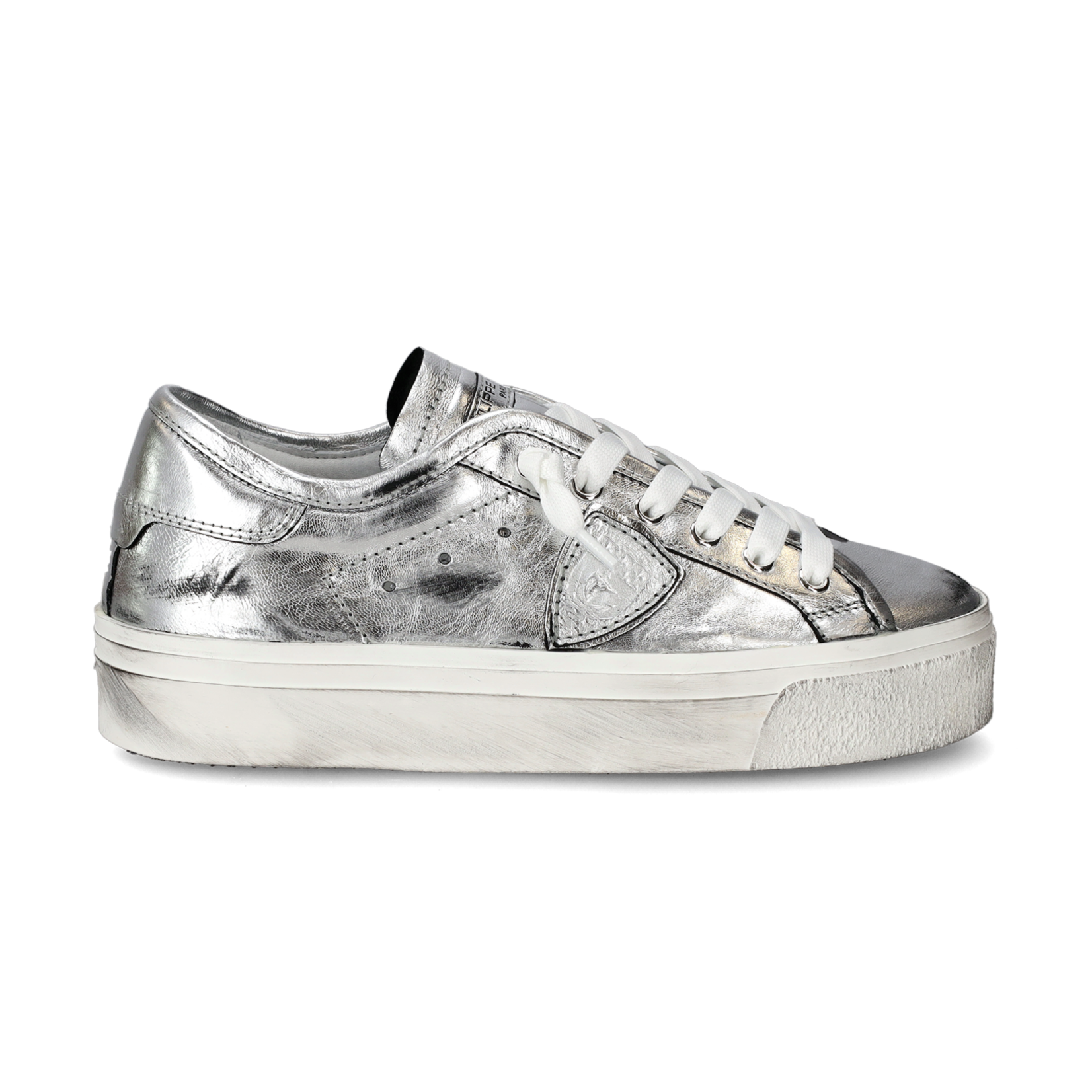 Philippe Model Paris Haute low Woman - Metal Argent