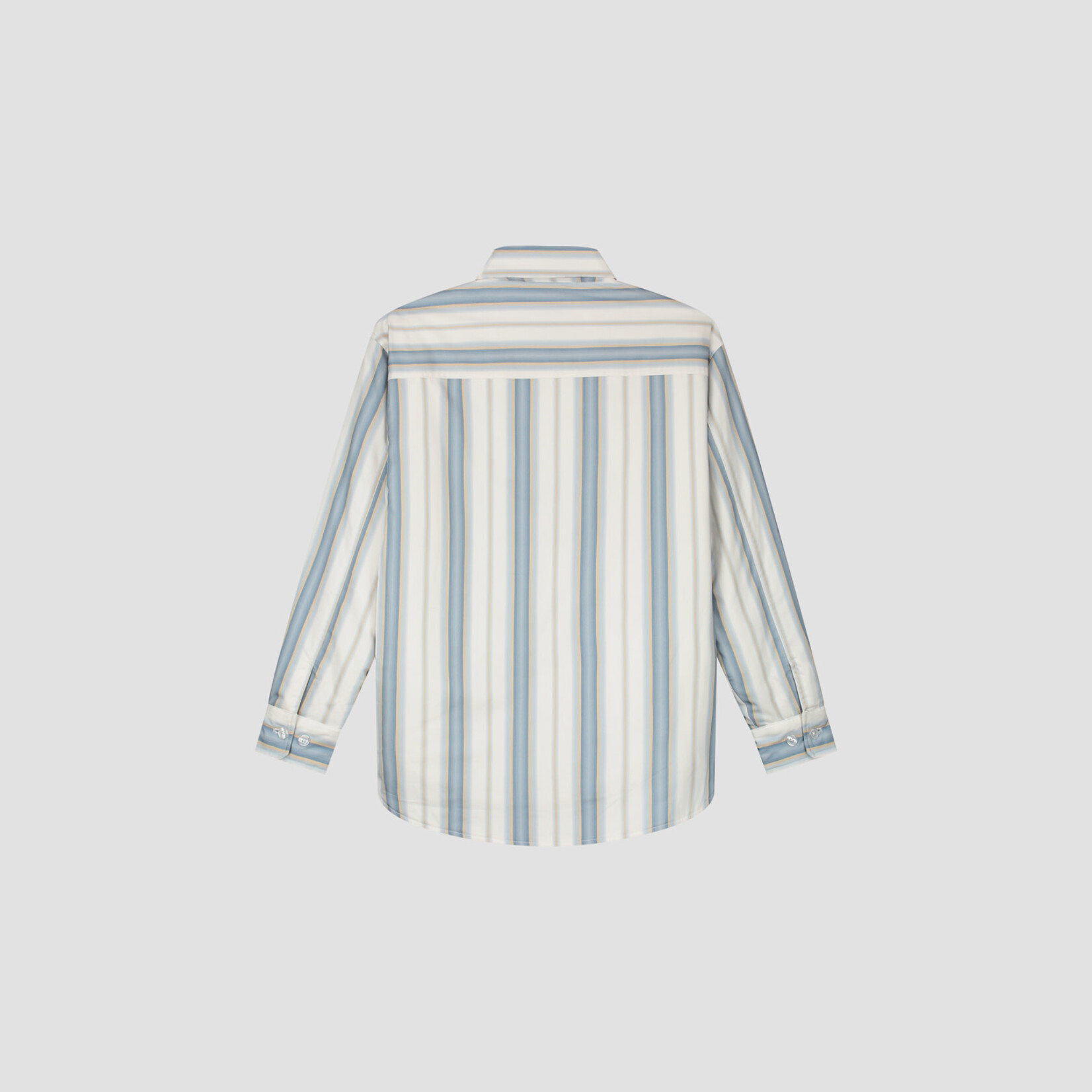 Olaf Hussein Padded Stripe Overshirt - White / Blue