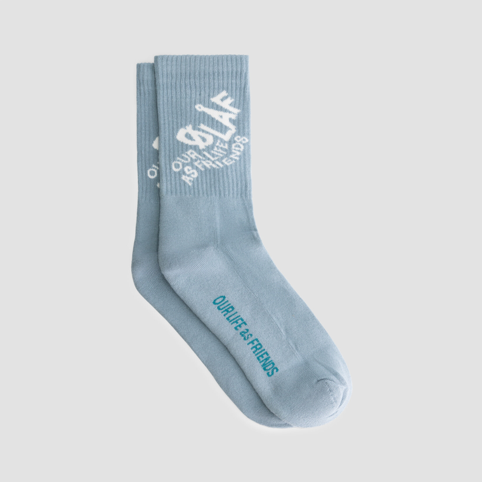 Olaf Hussein Wavy Logo Socks - Sky Blue