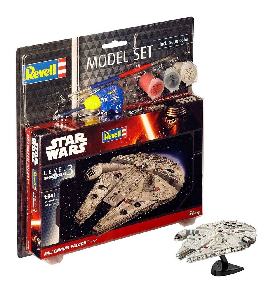Revell Star Wars Model Kit 1/241 Model Set Millennium Falcon 10 cm