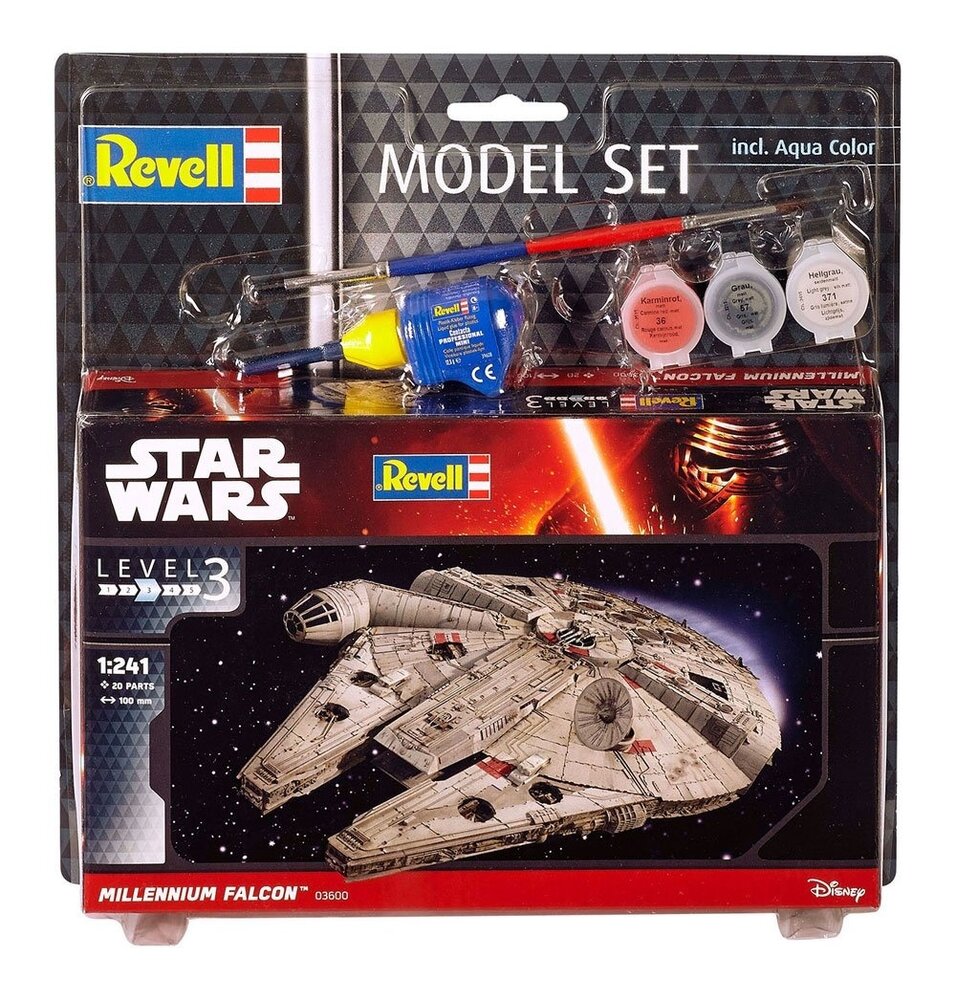 Revell Star Wars Model Kit 1/241 Model Set Millennium Falcon 10 cm