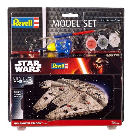 Revell Star Wars Model Kit 1/241 Model Set Millennium Falcon 10 cm