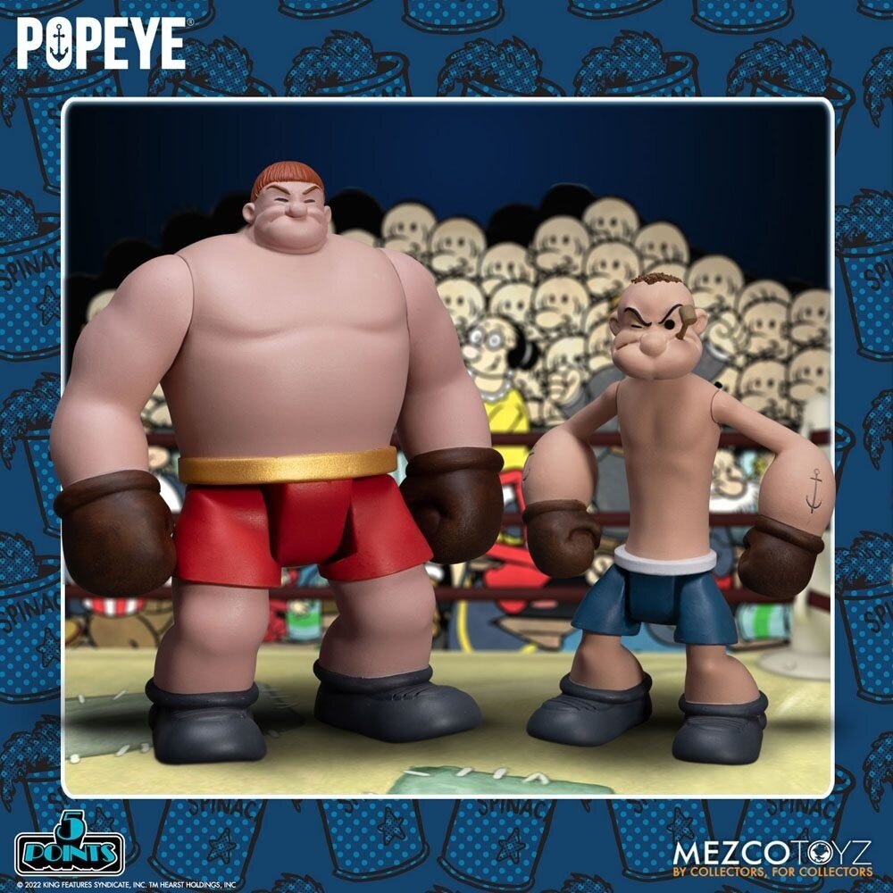 Mezco Toyz Popeye 5 Points Deluxe Figure Set Popeye & Oxheart 9 cm Mezco Toyz Popeye 5 Points Deluxe Figure Set Popeye & Oxheart 9 cm