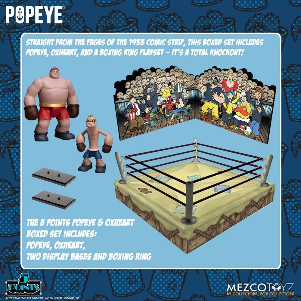 Mezco Toyz Popeye 5 Points Deluxe Figure Set Popeye & Oxheart 9 cm Mezco Toyz Popeye 5 Points Deluxe Figure Set Popeye & Oxheart 9 cm