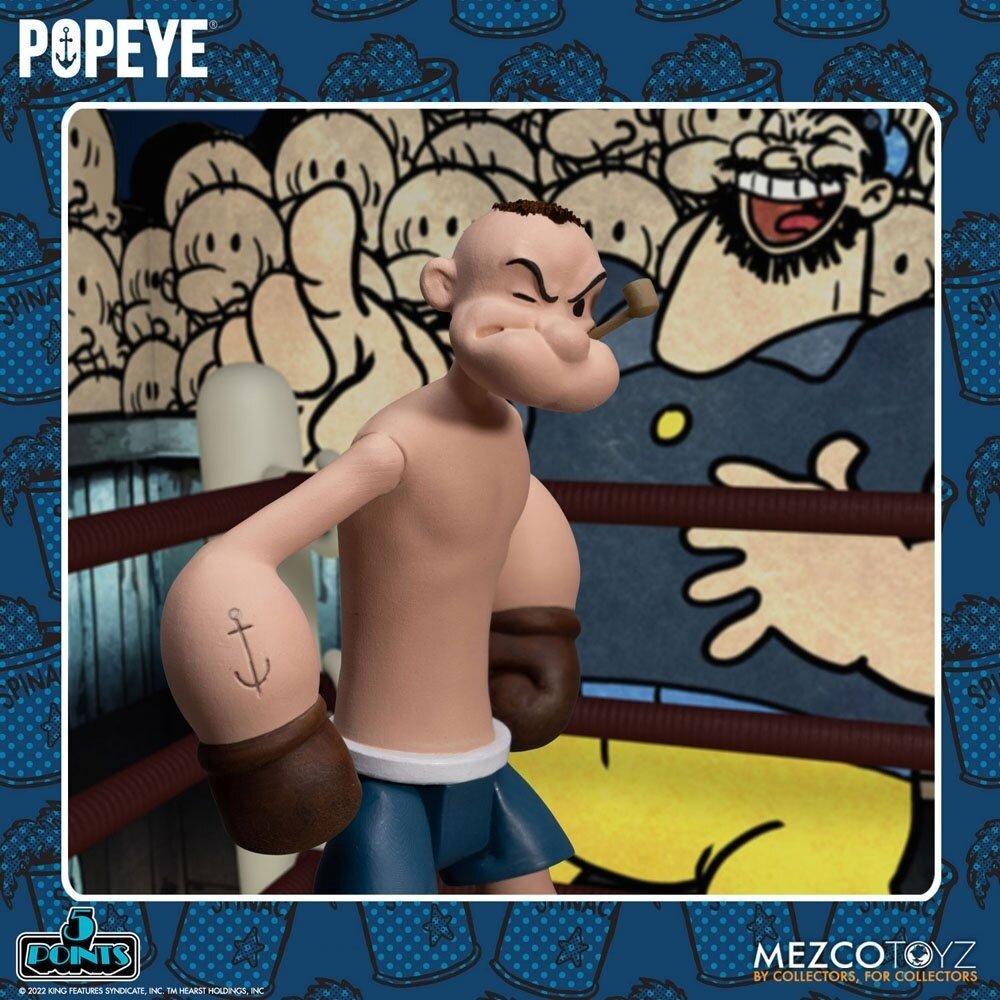 Mezco Toyz Popeye 5 Points Deluxe Figure Set Popeye & Oxheart 9 cm Mezco Toyz Popeye 5 Points Deluxe Figure Set Popeye & Oxheart 9 cm