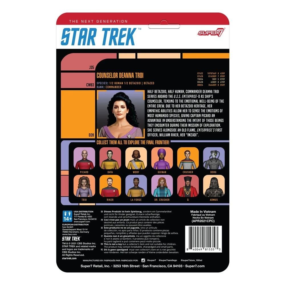 Super7 Star Trek: The Next Generation ReAction Action Figure Wave 2 Counselor Troi 10 cm Super7 Star Trek: The Next Generation ReAction Action Figure Wave 2 Counselor Troi 10 cm