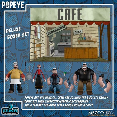 Mezco Toyz Popeye 5 Points Action Figures Deluxe Box Set 9 cm Mezco Toyz Popeye 5 Points Action Figures Deluxe Box Set 9 cm