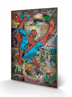 Pyramid International Marvel Spider-Man Retro op Hout 40 x 59 cm
