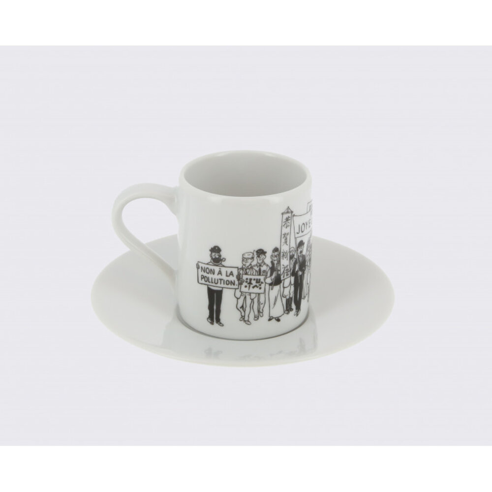 Tintinimaginatio Tintin Set de 2 Tasses Espresso B&W 1972 Tintinimaginatio Tintin Set de 2 Tasses Espresso B&W 1972