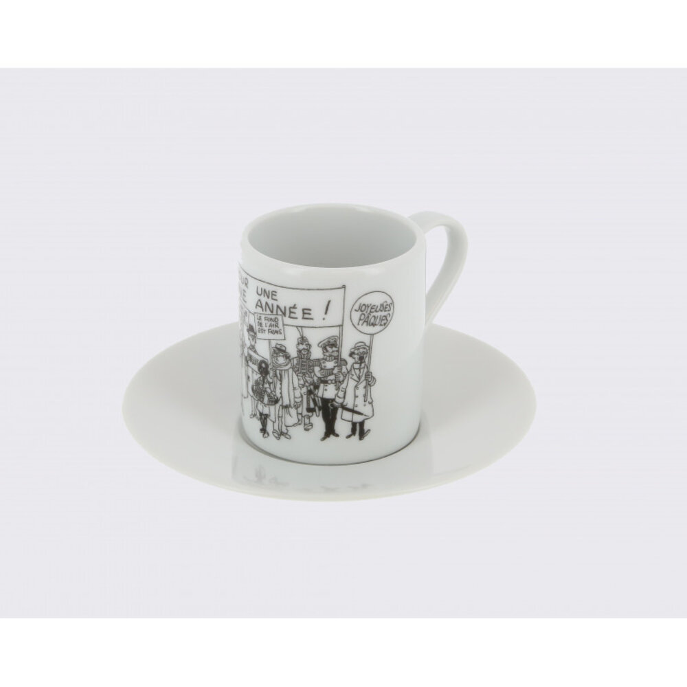 Tintinimaginatio Tintin Set de 2 Tasses Espresso B&W 1972 Tintinimaginatio Tintin Set de 2 Tasses Espresso B&W 1972