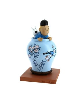 Tintinimaginatio Tintin Statue Blue Lotus Vase 23 cm Tintinimaginatio Tintin Statue Blue Lotus Vase 23 cm