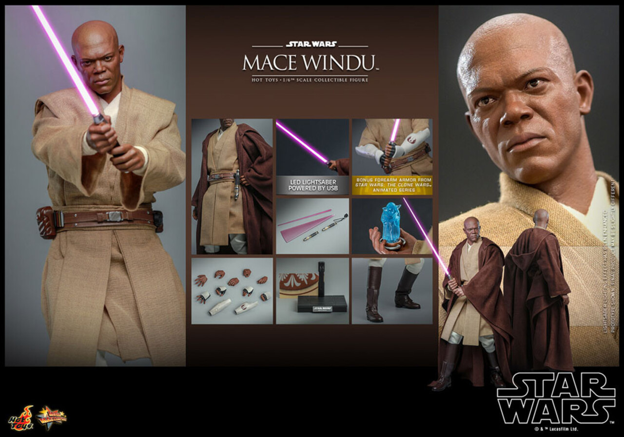 Hot Toys Star Wars: Episode II Action Figure 1/6 Mace Windu 32 cm Hot Toys Star Wars: Episode II Action Figure 1/6 Mace Windu 32 cm