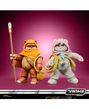 Hasbro Star Wars: Ewoks Vintage Collection Action Figures Wicket W Warrick & Kneesaa 10 cm