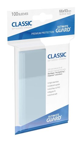 Ultimate Guard Ultimate Guard Classic Soft Sleeves Standard Size Transparent (100) Ultimate Guard Ultimate Guard Classic Soft Sleeves Standard Size Transparent (100)