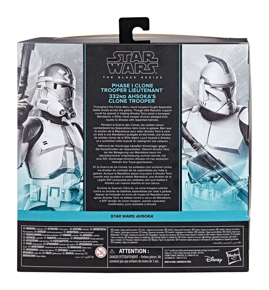 Hasbro Star Wars: Ahsoka Black Series Action Figure 2-Pack Phase I Clone Trooper Lieutenant & 332nd Ahsoka's Clone Trooper 15 cm Hasbro Star Wars: Ahsoka Black Series Action Figure 2-Pack Phase I Clone Trooper Lieutenant & 332nd Ahsoka's Clone Trooper 15 cm