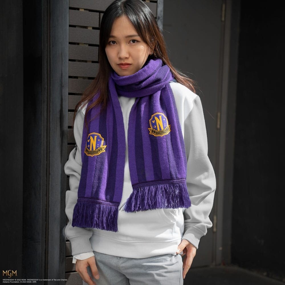 Cinereplicas Wednesday Nevermore Academy Scarf Purple Cinereplicas Wednesday Nevermore Academy Scarf Purple