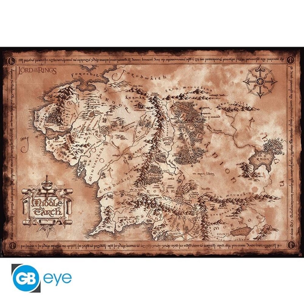 GB Eye Le Seigneur des Anneaux Map Poster 91.5 x 61 cm GB Eye Le Seigneur des Anneaux Map Poster 91.5 x 61 cm