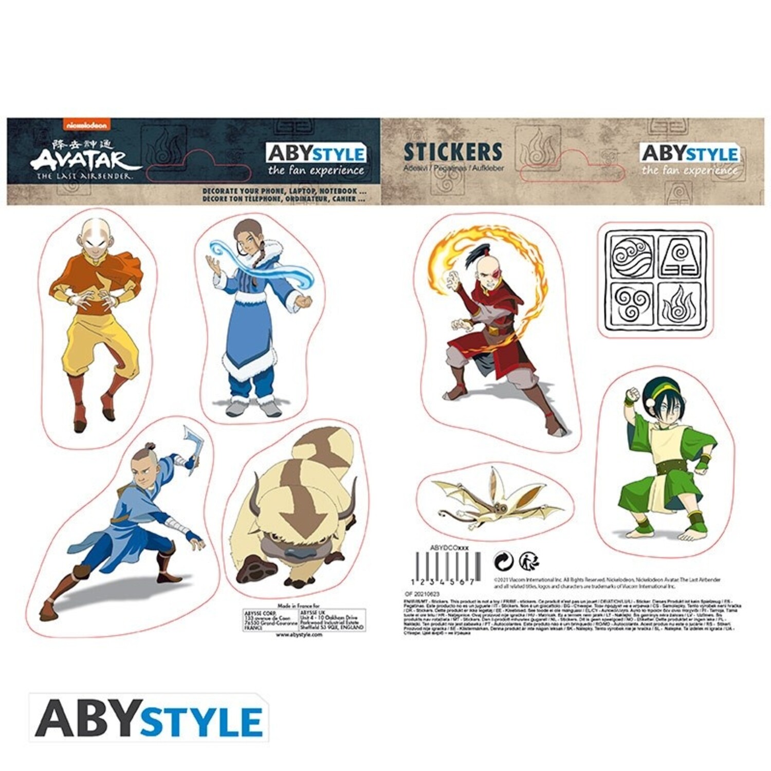 Avatar: The Last Airbender Stickers - Planet Fantasy