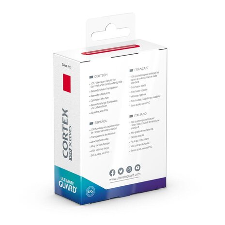 Ultimate Guard Cortex Sleeves Standard Size Rood (100x) Ultimate Guard Cortex Sleeves Standard Size Rood (100x)