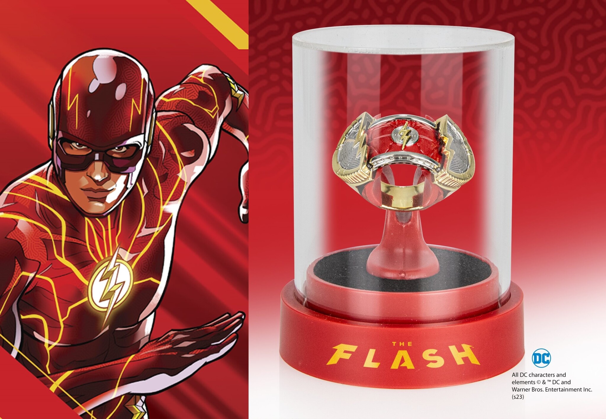 DC The Flash Movie Costume Ring Brass Replica With Slide-Open Function |  Size 11 - Walmart.com