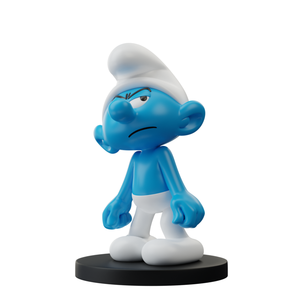 Blue Resin The Smurfs Statuette Grouchy Smurf 11 cm Blue Resin The Smurfs Statuette Grouchy Smurf 11 cm