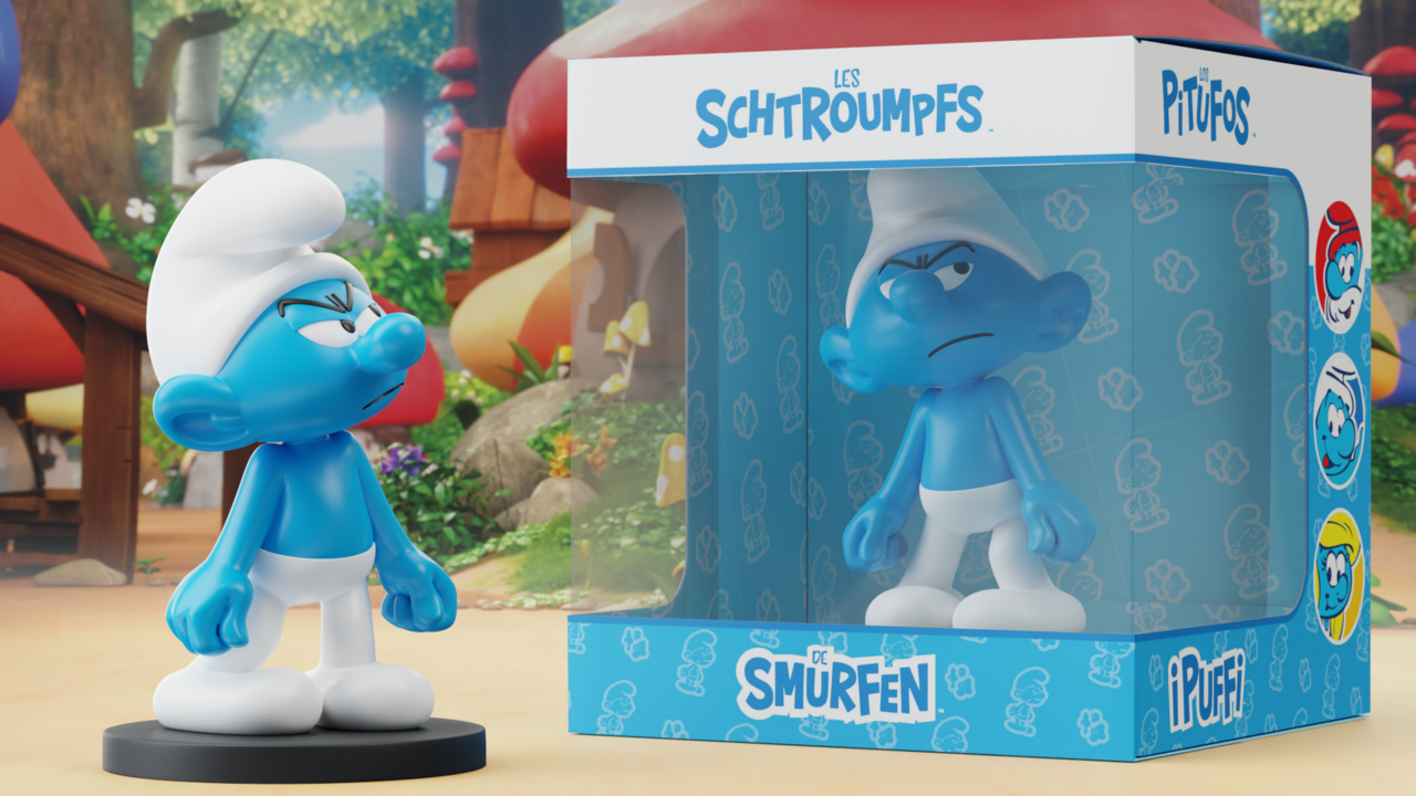 Blue Resin De Smurfen Beeldje Moppersmurf 11 cm Blue Resin De Smurfen Beeldje Moppersmurf 11 cm