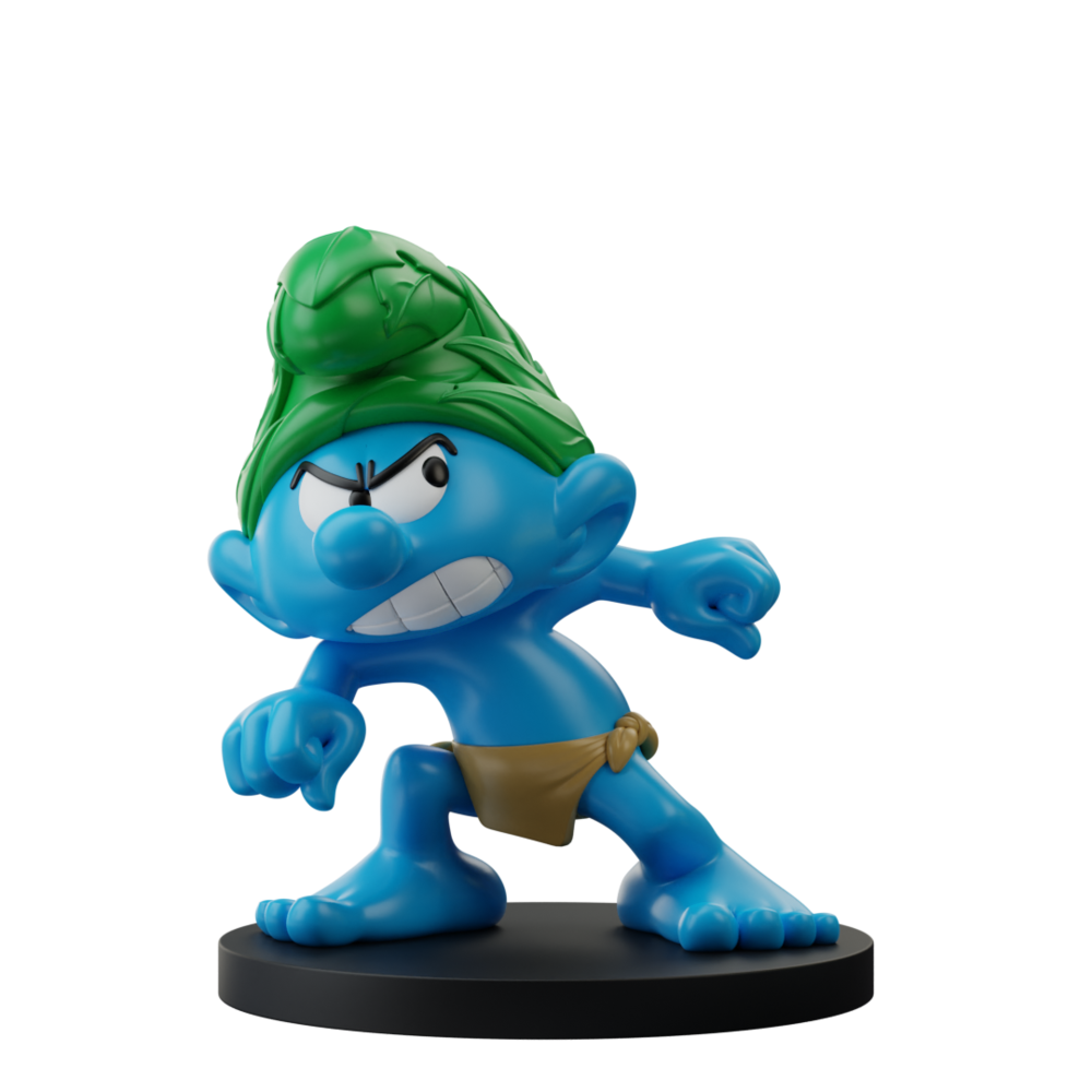 Blue Resin De Smurfen Beeldje Wilde Smurf 11 cm Blue Resin De Smurfen Beeldje Wilde Smurf 11 cm