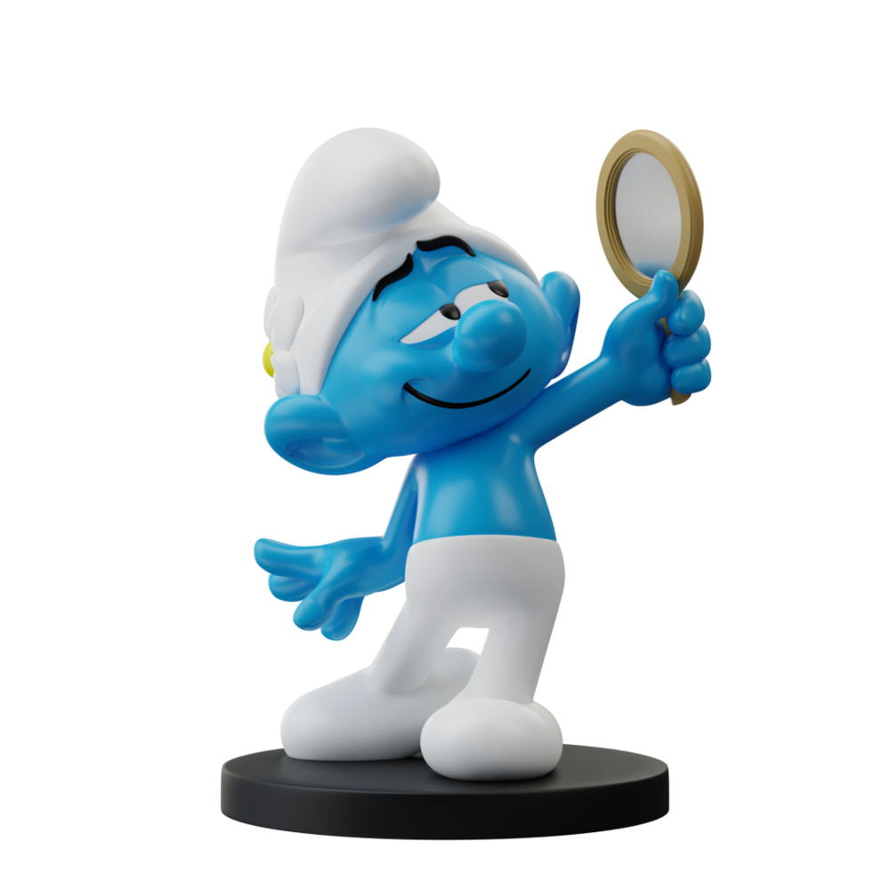 Blue Resin De Smurfen Beeldje Smurffatje 11 cm