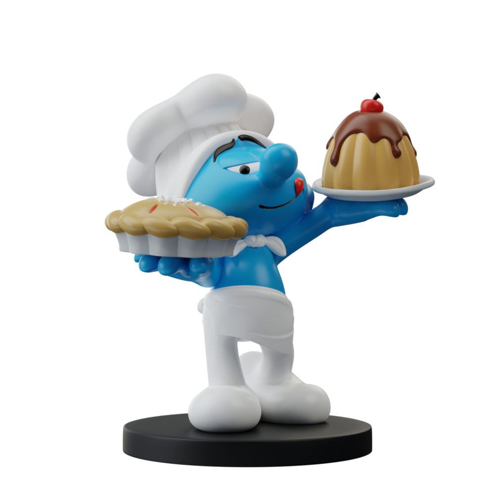 Blue Resin The Smurfs Statuette Cook Smurf 11 cm