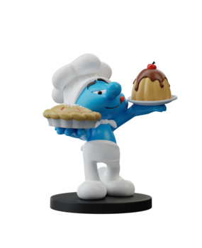 Blue Resin De Smurfen Beeldje Koksmurf 11 cm Blue Resin De Smurfen Beeldje Koksmurf 11 cm